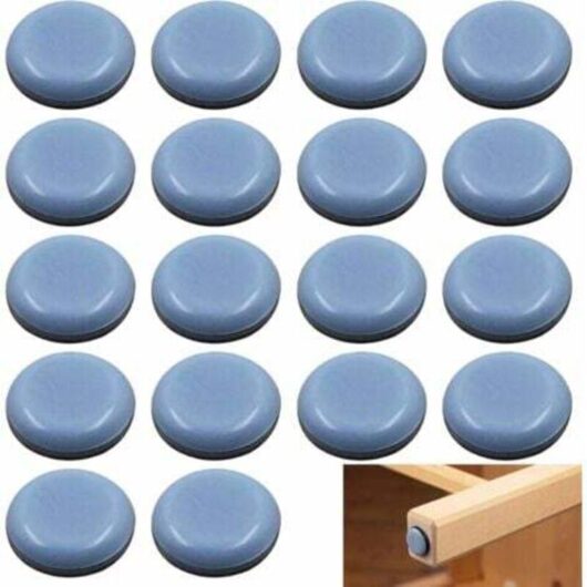 Self-Adhesive Teflon Furniture Glides - Chair, Table, Armchair Glides, 25mm Round Sliders