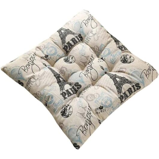 Set of 2 Chair Cushions, Square/Round, Thick Seat Cushion, Filled Decorative Cushion, Garden Cushion for Garden Chair, Kitchen or Dining Chair,