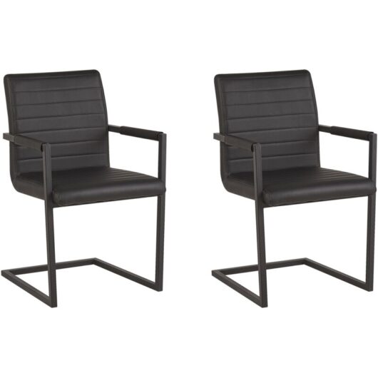 Set of 2 Conference Chairs BUFORD Faux Leather Black