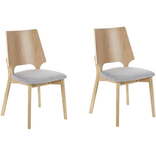 Set of 2 Dining Chairs ABEE Light Brown