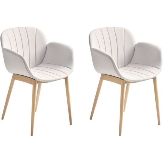 Set of 2 Dining Chairs ALICE Light Grey