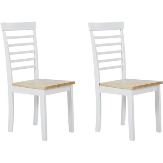 Set of 2 Dining Chairs BATTERSBY Wood White