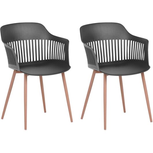 Set of 2 Dining Chairs BERECA Black