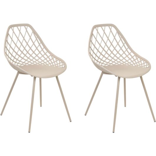 Set of 2 Dining Chairs CANTON II Beige