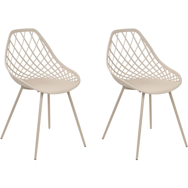 Set of 2 Dining Chairs CANTON II Beige