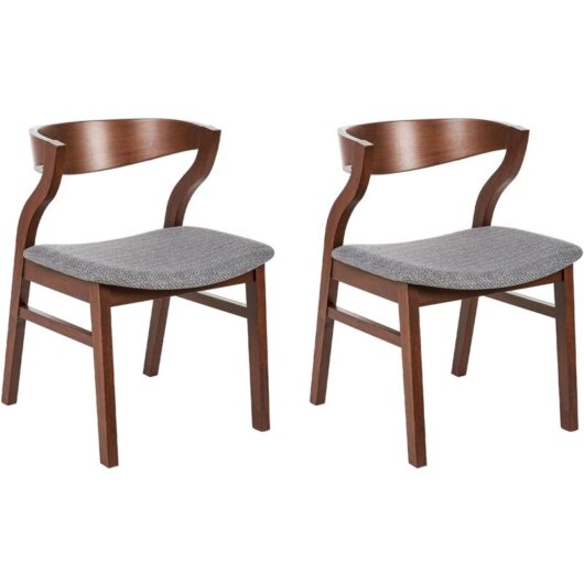 Set of 2 Dining Chairs MAROA Wood Light Grey