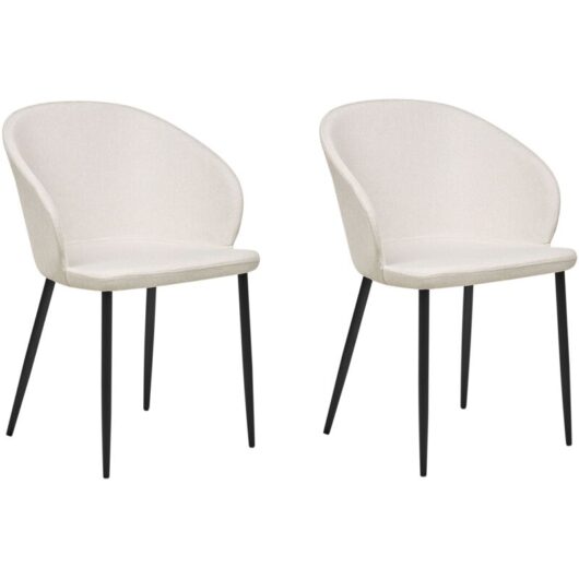 Set of 2 Dining Chairs MASON Light Beige