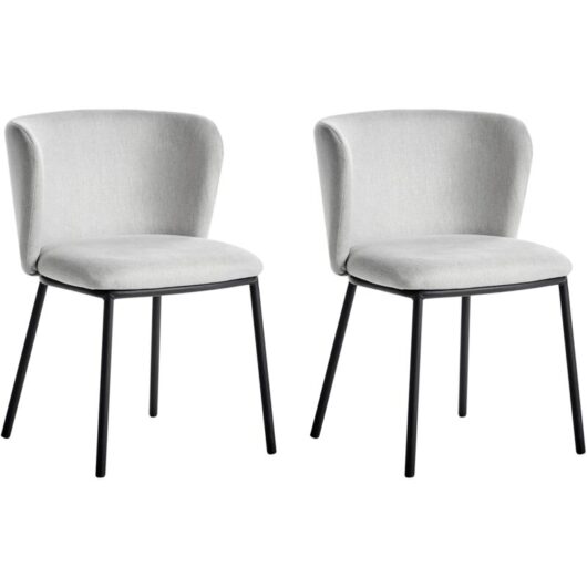 Set of 2 Dining Chairs MINA Light Grey