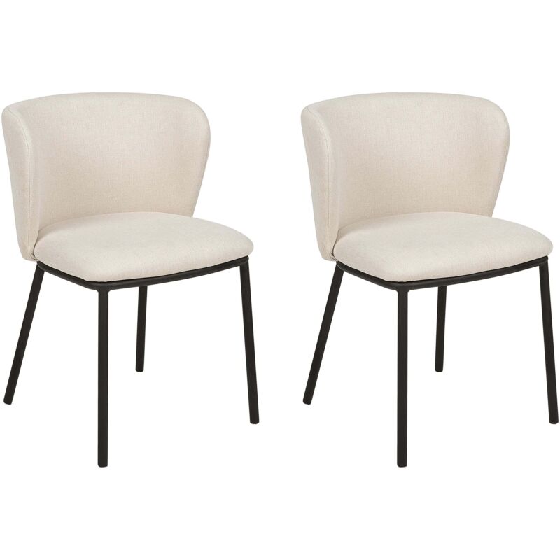 Set of 2 Dining Chairs MINA Off-White