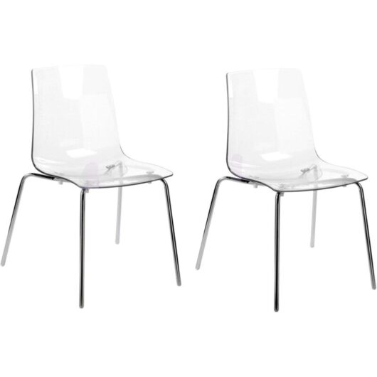 Set of 2 Dining Chairs SILERTON Transparent