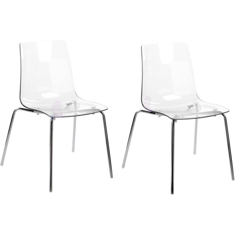 Set of 2 Dining Chairs SILERTON Transparent