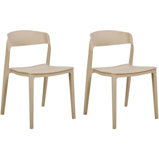 Set of 2 Dining Chairs SOMERS Beige