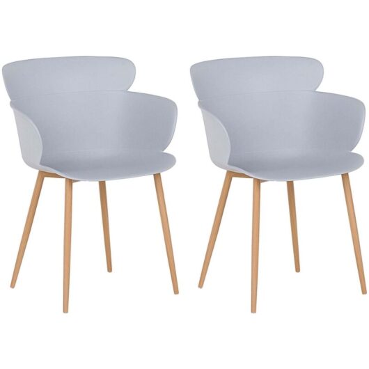 Set of 2 Dining Chairs SUMKLEY Light Grey