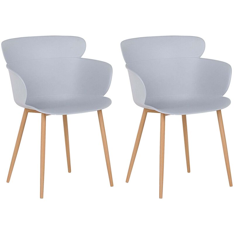 Set of 2 Dining Chairs SUMKLEY Light Grey