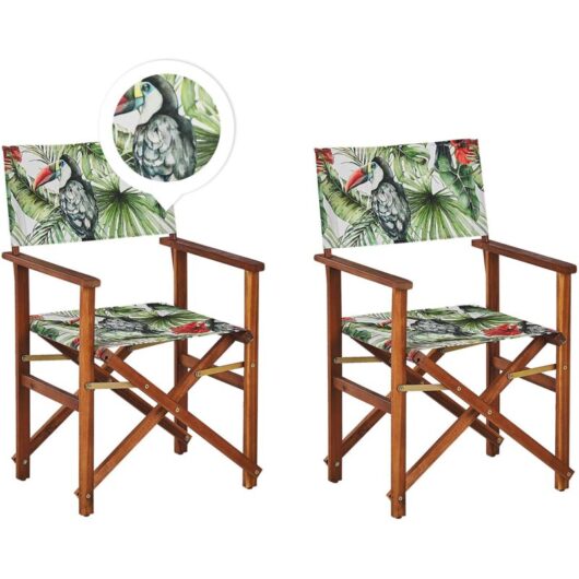Set of 2 Garden Chairs CINE Acacia Wood Green