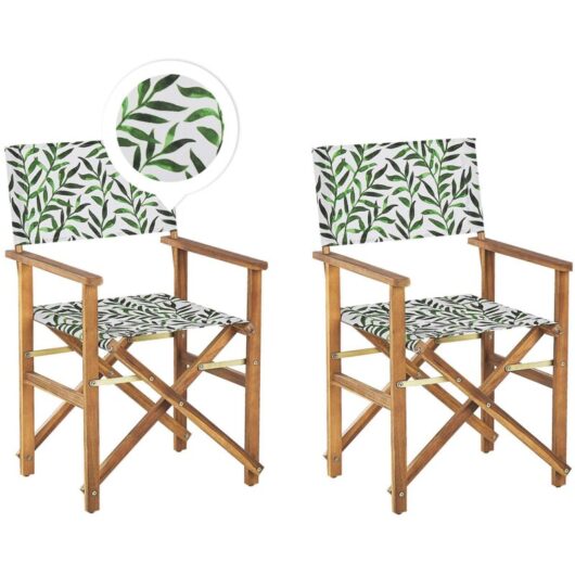 Set of 2 Garden Chairs CINE Acacia Wood White