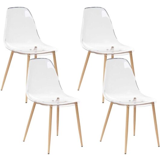 Set of 4 Dining Chairs TAKILMA Transparent