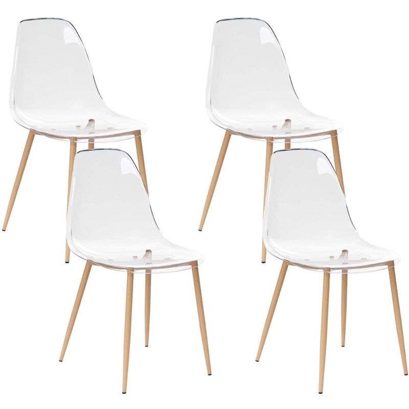 Set of 4 Dining Chairs TAKILMA Transparent