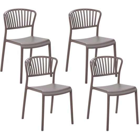 Set of 4 Garden Chairs GELA Taupe