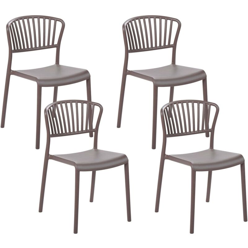 Set of 4 Garden Chairs GELA Taupe