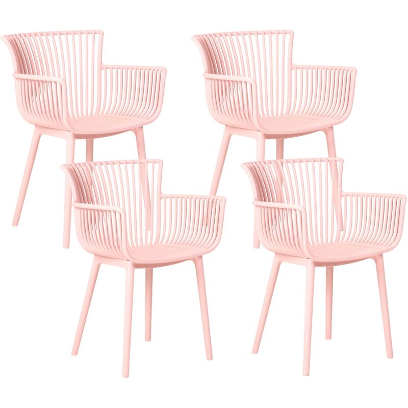 Set of 4 Garden Chairs PESARO Pink