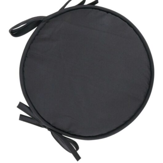 Set of 4 round seat cushions, round chair cushions, dark gray chair cushions for dining table, garden, home office, kitchen