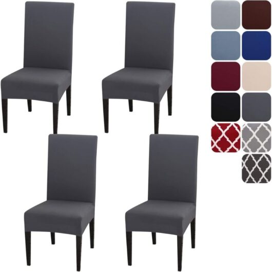 Set of 4 stretch chair covers for dining room chairs, removable and washable chair protectors, decorative chair covers for home, kitchen, hotel,