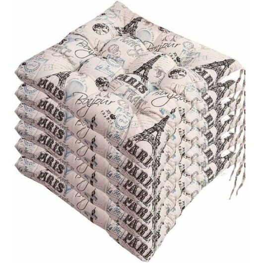 Set of 6 chair cushions 40x40, decorative cushions, chair cushions, garden cushions, polyester (D)