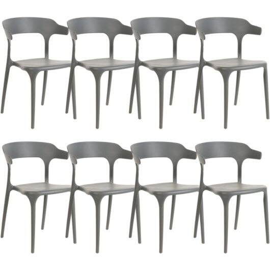 Set of 8 Dining Chairs GUBBIO Grey