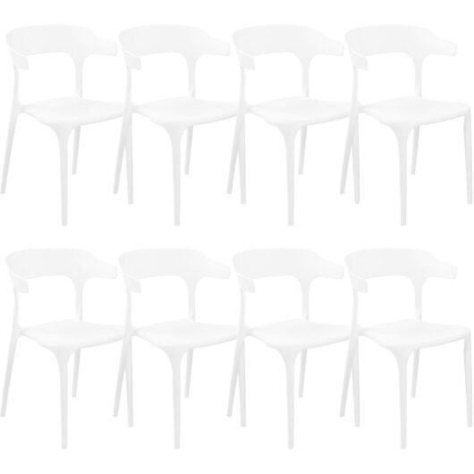 Set of 8 Dining Chairs GUBBIO White