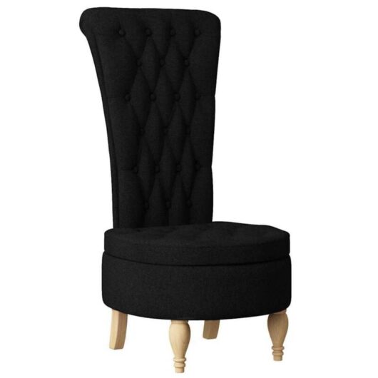 Slipper Chair Black 56.5 x 70 x 110 cm Fabric vidaXL
