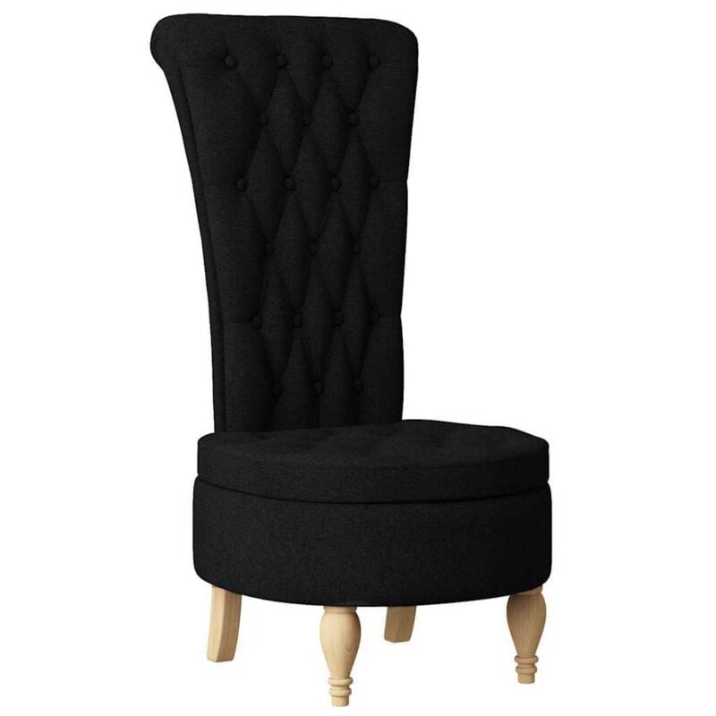 Slipper Chair Black 56.5 x 70 x 110 cm Fabric vidaXL