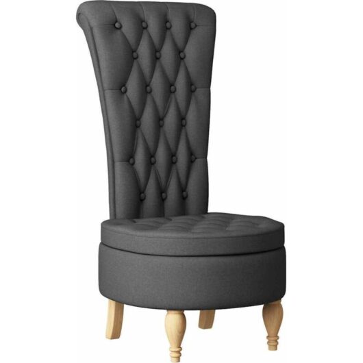 Slipper Chair Dark Grey 56.5 x 70 x 110 cm Fabric vidaXL