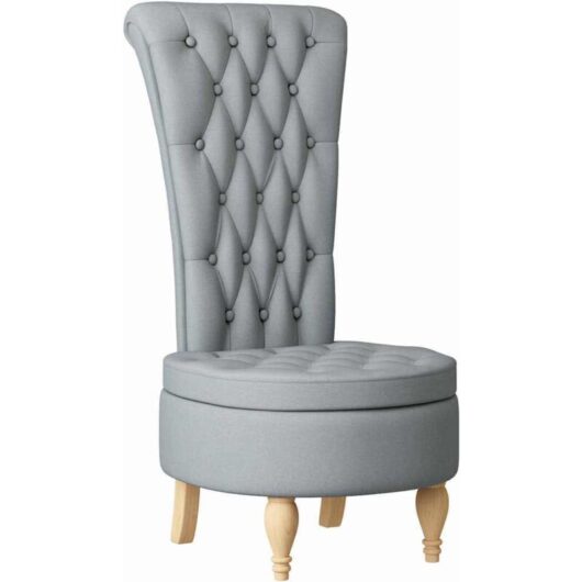 Slipper Chair Light Grey 56.5 x 70 x 110 cm Fabric vidaXL