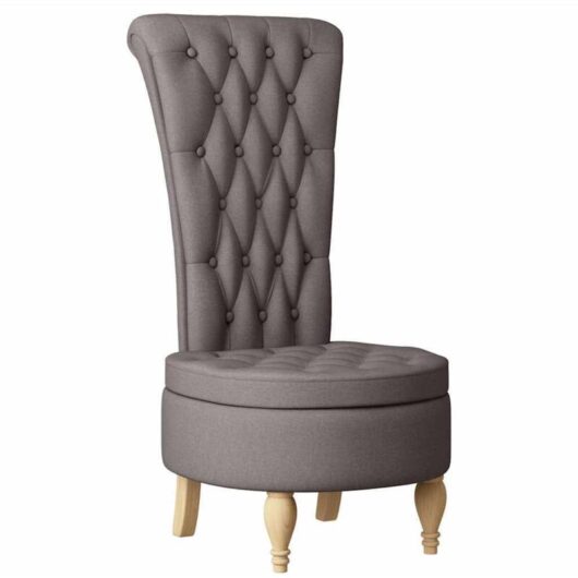 Slipper Chair Taupe 56.5 x 70 x 110 cm Fabric vidaXL