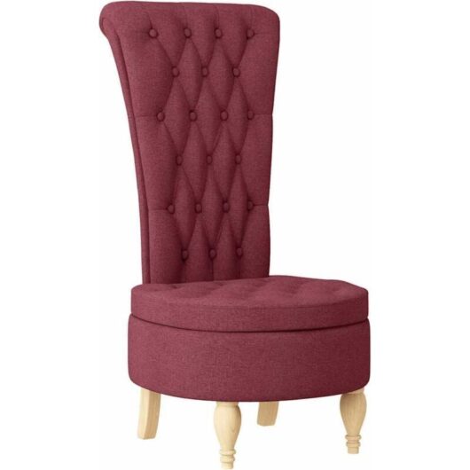 Slipper Chair Wine Red 56.5 x 70 x 110 cm Fabric vidaXL