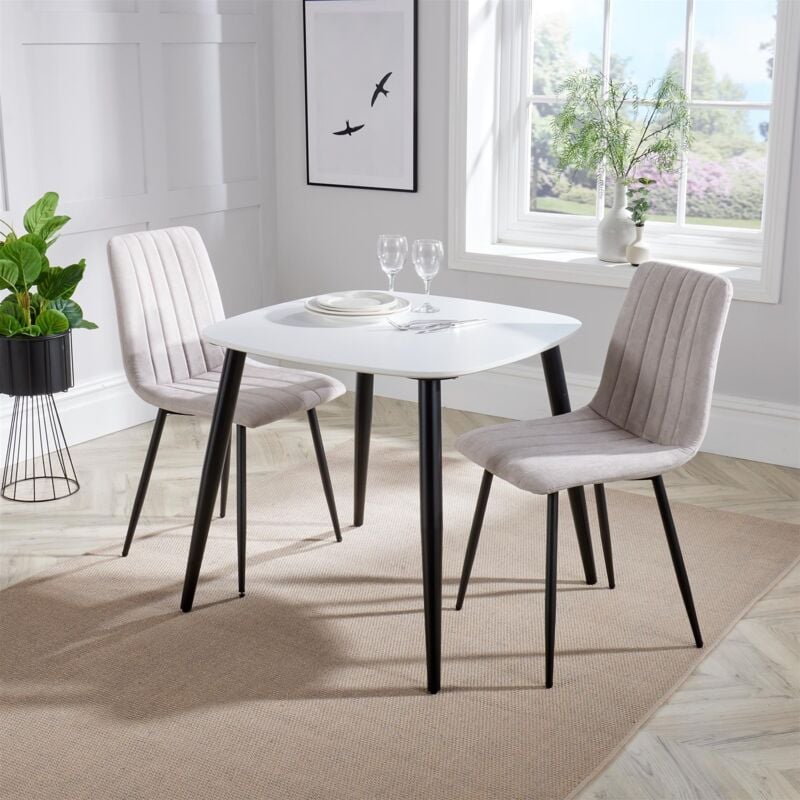 Straight Stitch Natural Dining Chair - L54 x W44 x H88 cm - Flat Packed
