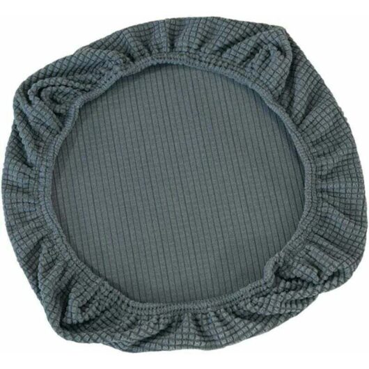 Stretchable seat cover for office chair, swivel office chair, grey