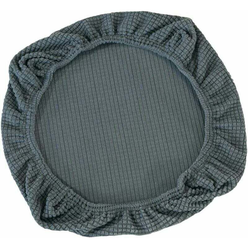 Stretchable seat cover for office chair, swivel office chair, grey