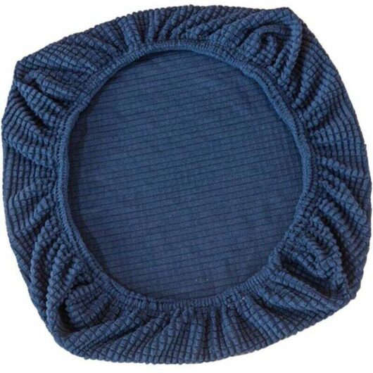 Stretchable seat cover for office chair, swivel office chair, swivel chair, dark blue