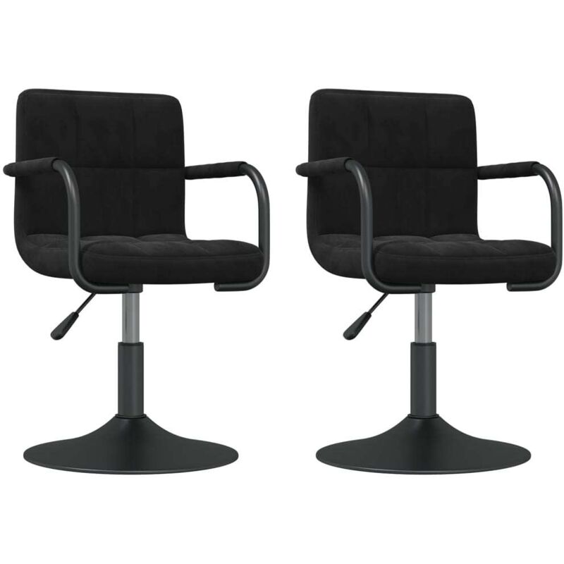 Swivel Dining Chairs 2 pcs Black Velvet Vidaxl