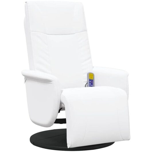 Swivel Massage Recliner Chair White 71 x 90 x 105 cm vidaXL