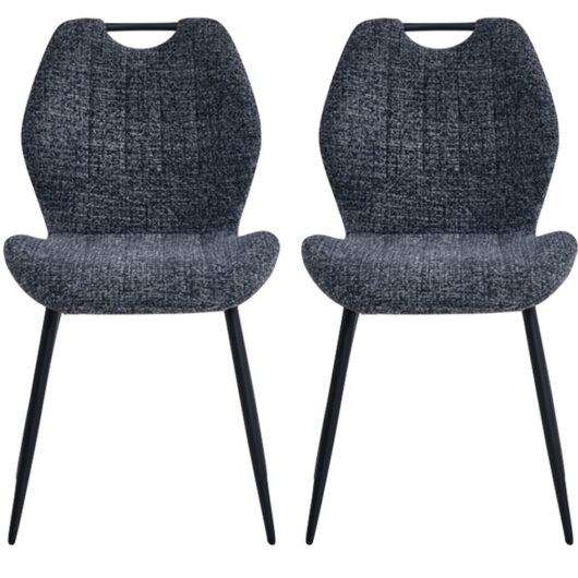 Tomah Dark Grey Fabric Dining Chairs - Pair