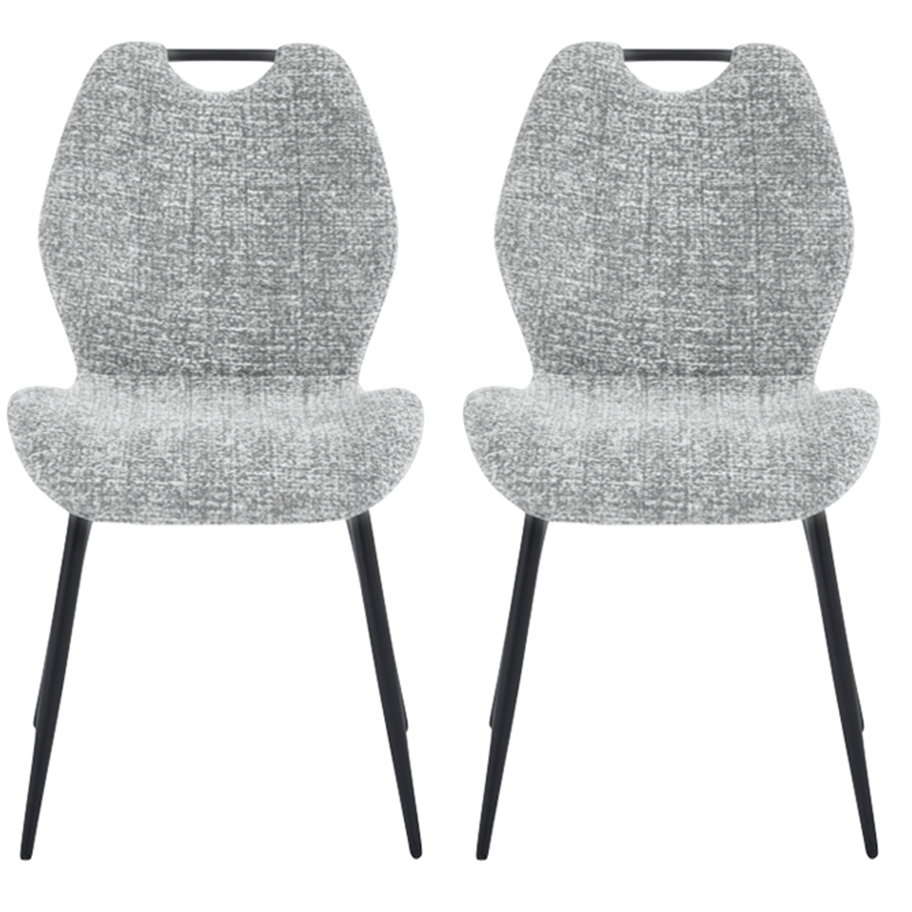 Tomah Light Grey Fabric Dining Chairs - Pair