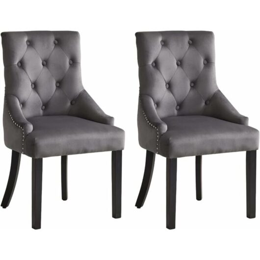Velvet Armchair,Dining Chairs Set of 2, Upholstered Accent Side Chair,Armchair for Living Room Bedroom Restaurant Lounge,with Ring Knocker, Velvet