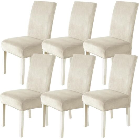 Velvet chair covers, set of 6, stretch chair covers, chair covers for cantilever chairs, covers for high-back chairs, scratch-resistant chair covers,