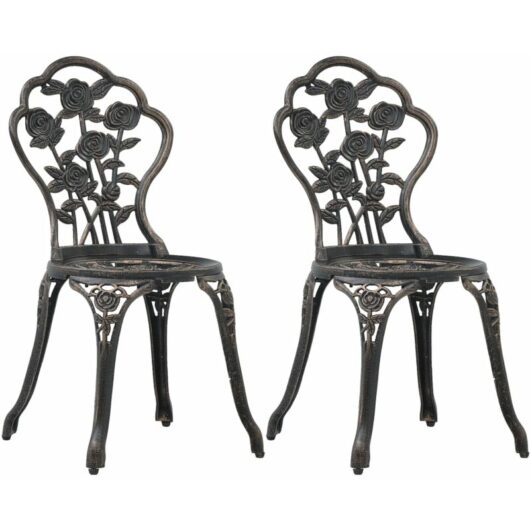 Vidaxl - Bistro Chairs 2 pcs Bronze Cast Aluminium