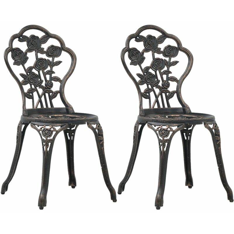 Vidaxl - Bistro Chairs 2 pcs Bronze Cast Aluminium