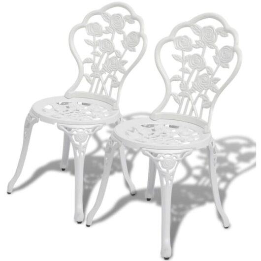 Vidaxl - Bistro Chairs 2 pcs Cast Aluminium White