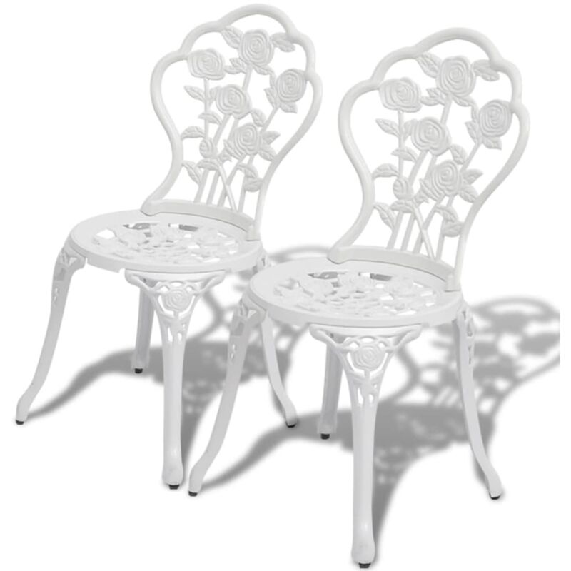 Vidaxl - Bistro Chairs 2 pcs Cast Aluminium White